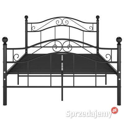vidaXL Rama łóżka czarna metalowa 120 x 200 Łóżka