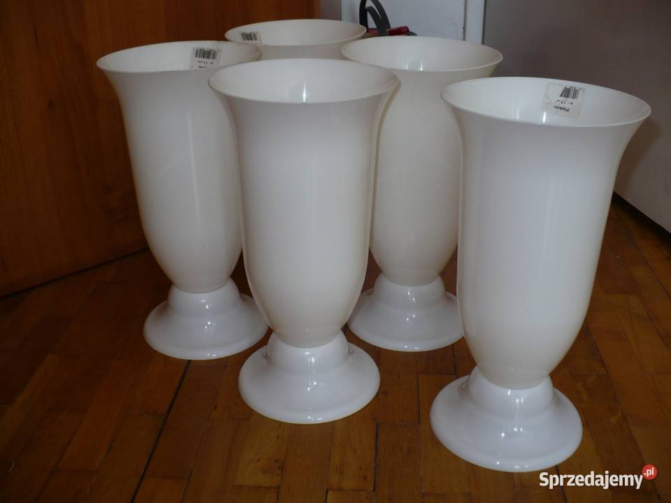 Gazony wazony ozdobne białe 5 sztuk