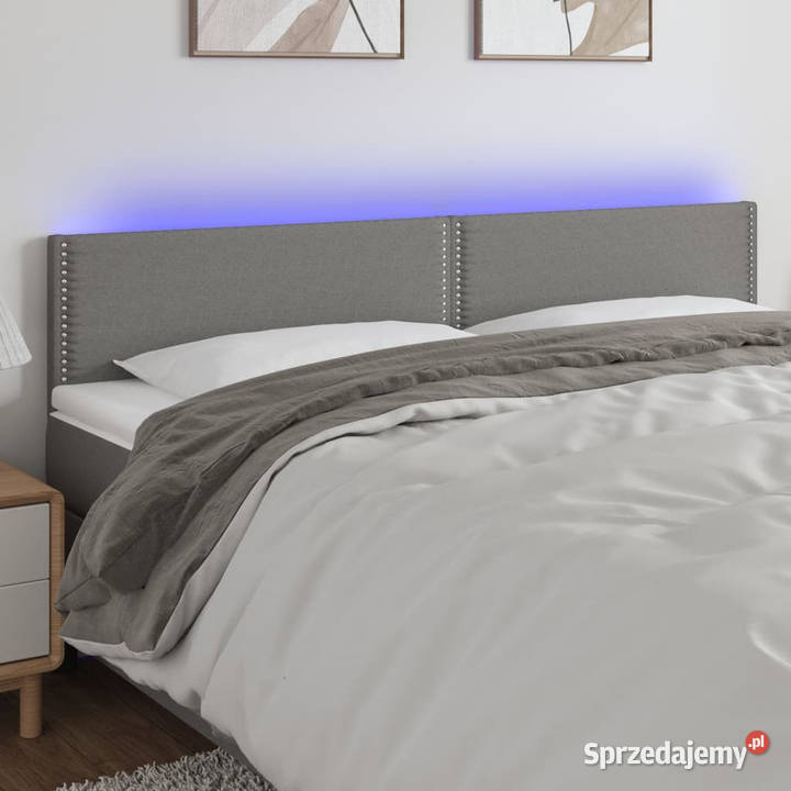 Zagłówek do łóżka z LED ciemnoszary 180x5x7888 Warszawa sprzedam