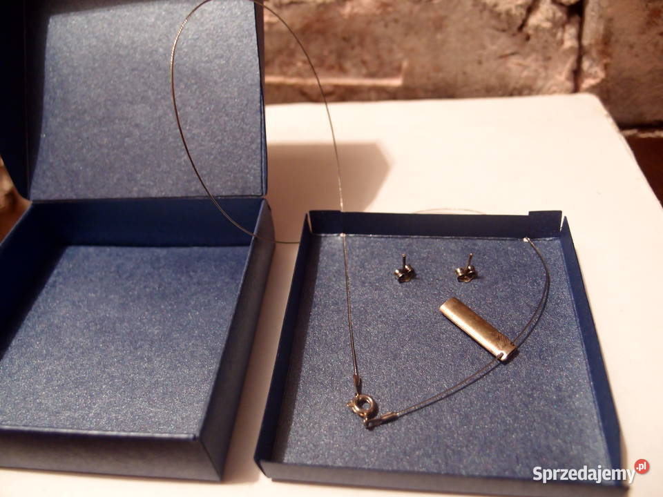 platerowana biżuteria damska zestaw kolczyki i
