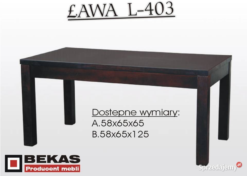 Super Ława L403 Prostokąt Orzech Lakierowany 58cm wielkopolskie Paczkowo