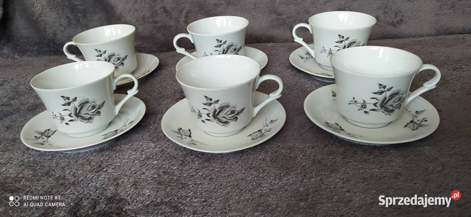 Zestaw filiżanek do kawy na 6 osóbPorcelana Wałbrzych