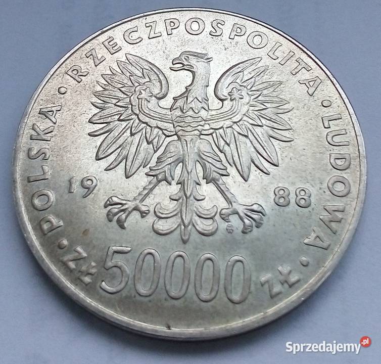 POLSKA50000 ZL1988 rSREBRO 750JÓZEF PIŁSUDSKI mazowieckie Legionowo