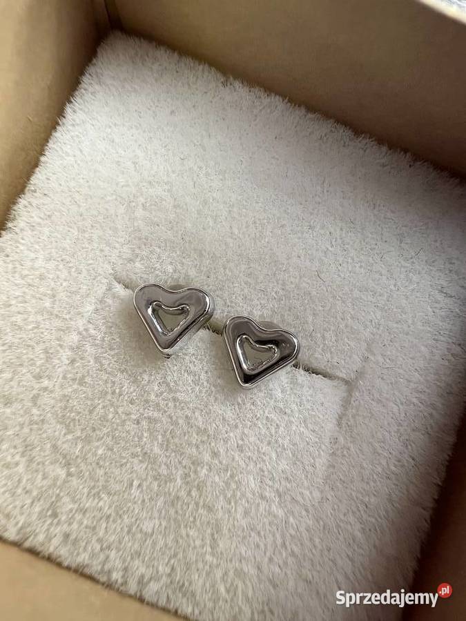 Kolczyki w kształcie serca srebrne serce podkarpackie Jasło