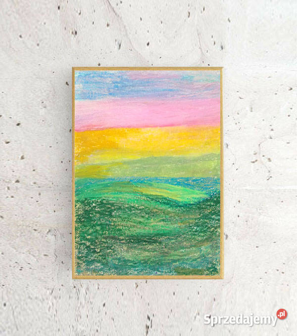 pastelowa abstrakcja a4 pastelowy obraz 21x30 wielokolorowy Łódź sprzedam