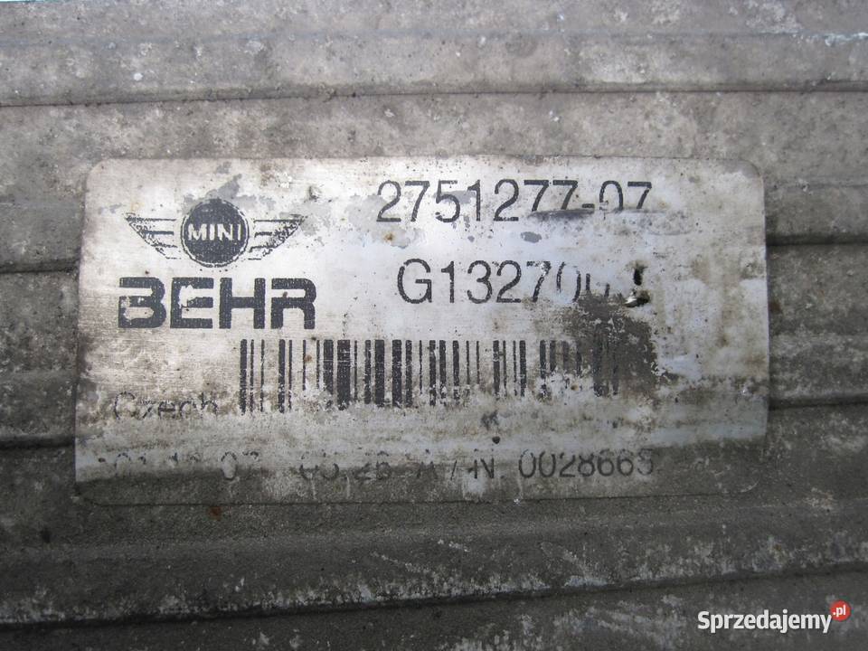 MINI COOPER I 04r intercooler 2751277 świętokrzyskie Kielce