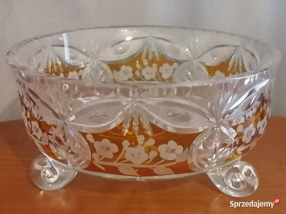 Misa Patera Kryształowa Dwukolorowa PRL