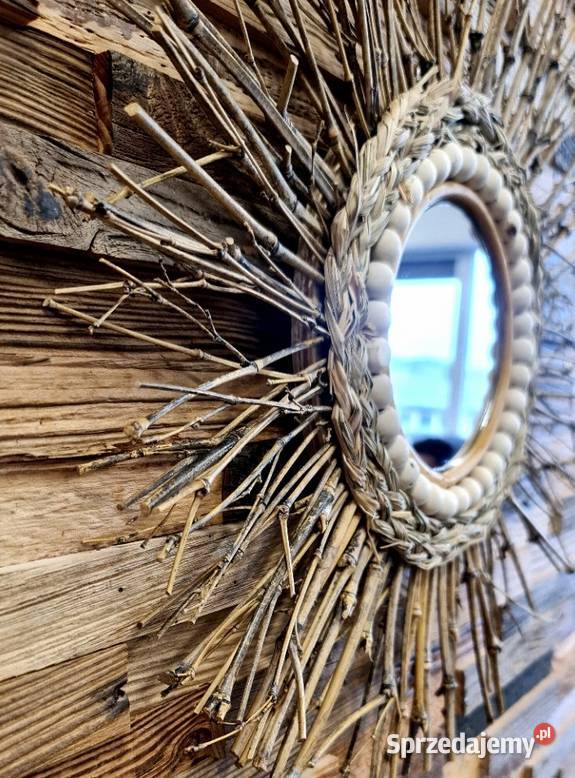 OKRĄGŁE LUSTRO BOHO BAMBUS ŚCIENNE 45 NATURALNE podlaskie Choroszcz