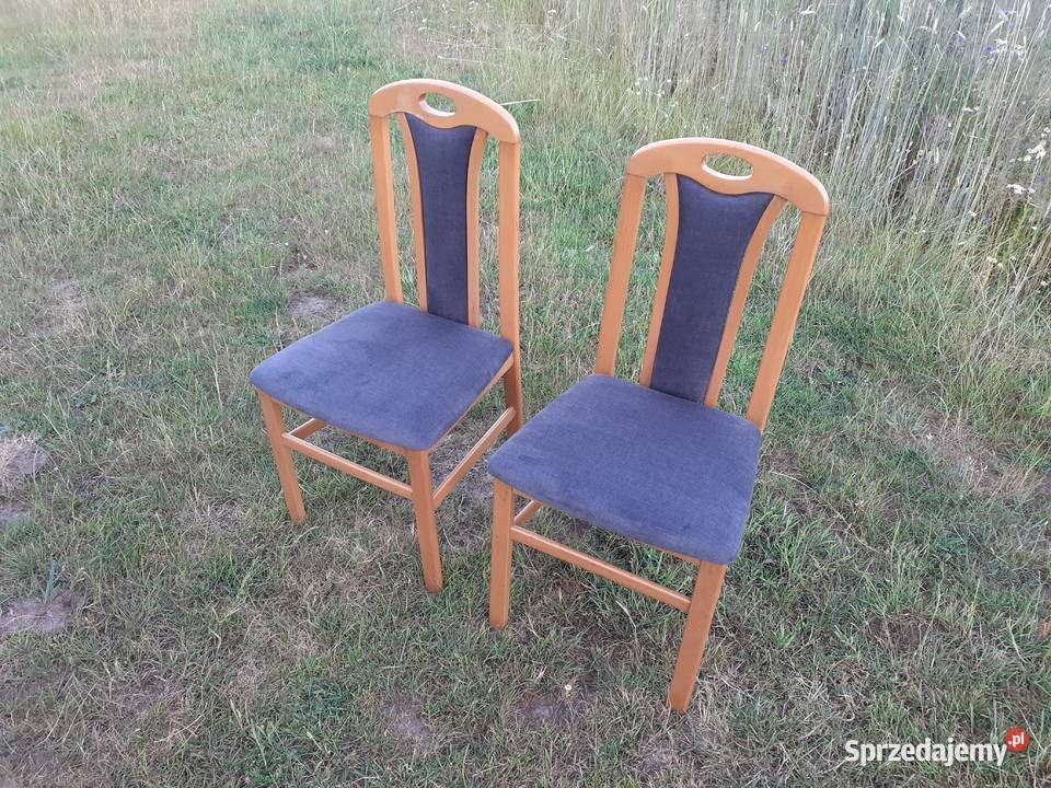 Drewniane krzesło 2 Odnowiona tapicerka Kartuzy
