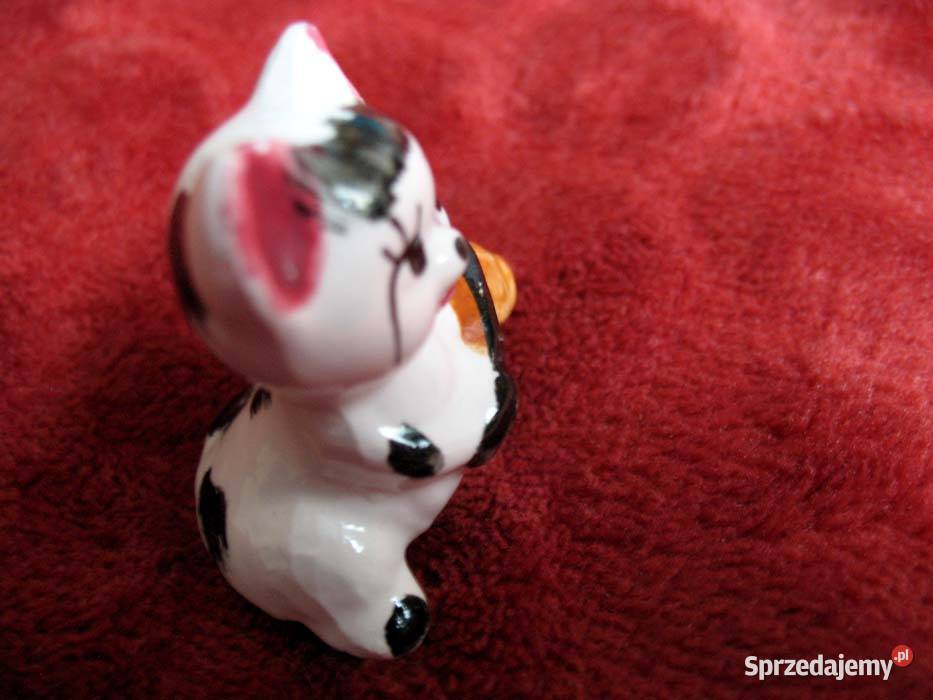 Kot kotek ze skrzypcami porcelana 4 x 4 x 3 Figurki i rzeźby
