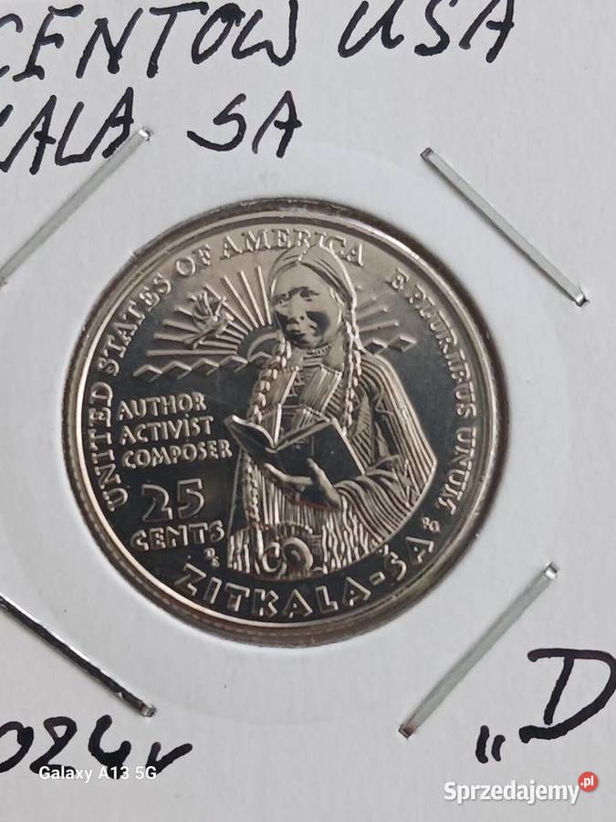 25 Centów USA 2024 r Zitkala Sa men D UNC wielkopolskie Konin