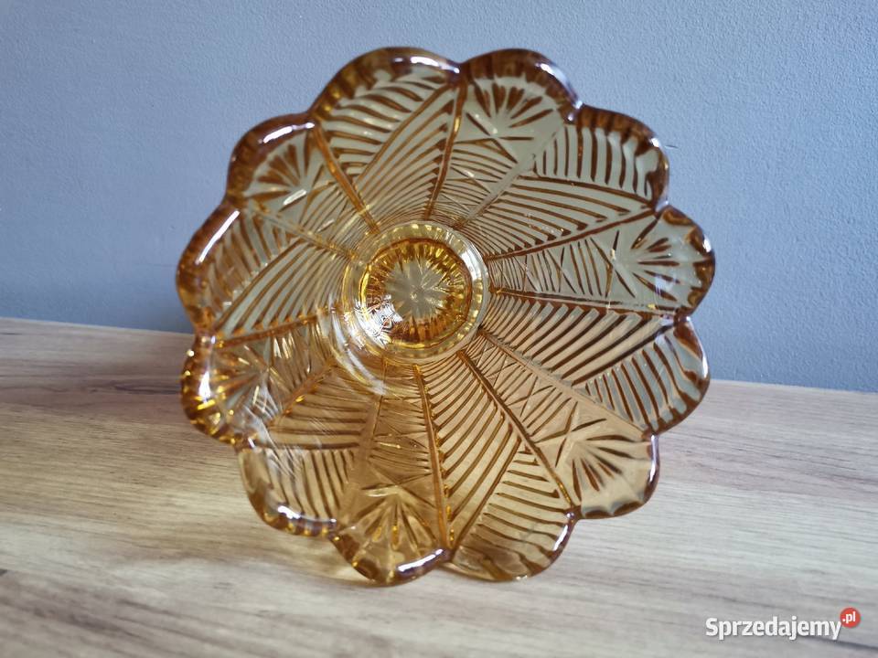 Stary wazon szkło miodowe HSG Ząbkowice design śląskie Katowice