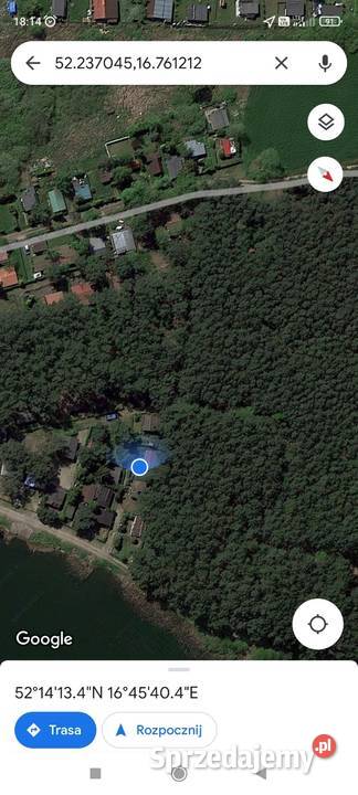 Działka jeziorem Dymaczewo Nowe Własnościowa kanalizacja sprzedam