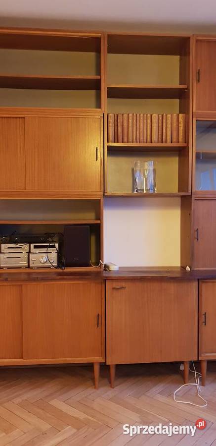 regał PRL meblościanka na nóżkach vintage 324cm Szafy, regały, półki Warszawa sprzedam