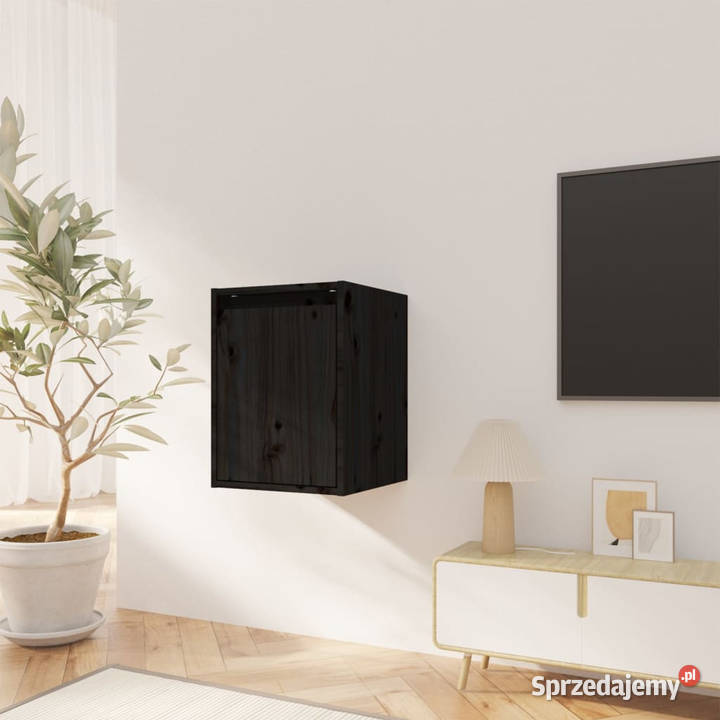 Szafka ścienna czarna 30x30x40 lite drewno Warszawa