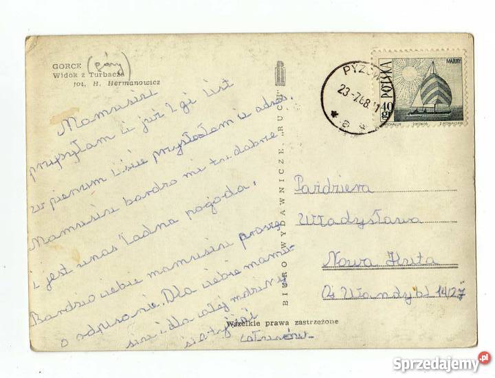 GORCE POCZTÓWKA CZARNO BIAŁA Pocztówki i karty telefoniczne Krynki