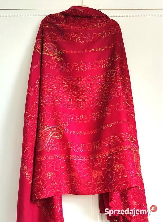 Duży szal orientalny indyjski haftowany haft Szczecin