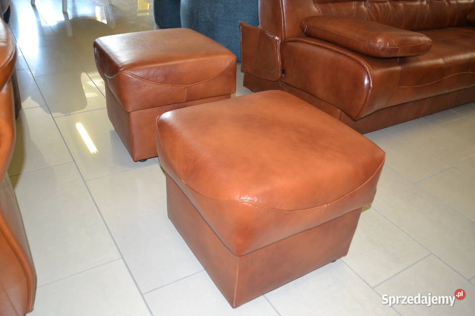 Skórzana pufa otwierana Skórzane pufy z opolskie