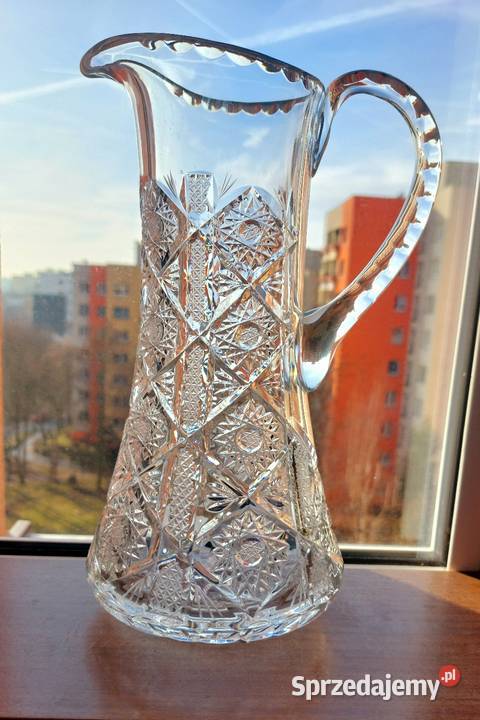 Piękny duży dzbanek kryształowy PRL Antyki, Sztuka, Kolekcje Wrocław