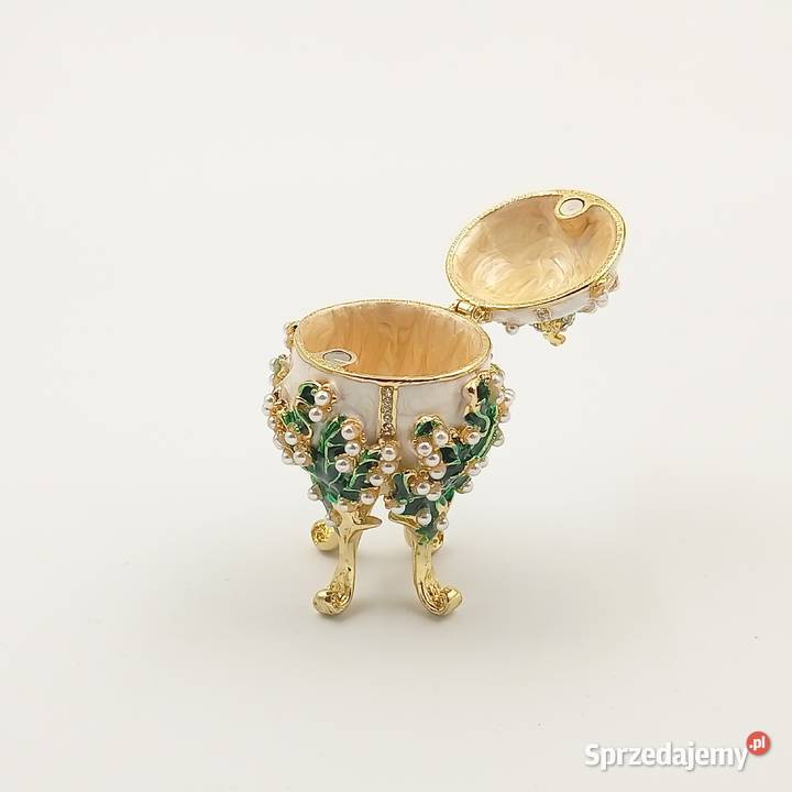 Jajko jajo faberge pojemniki szkatułka kremowe Zawiercie