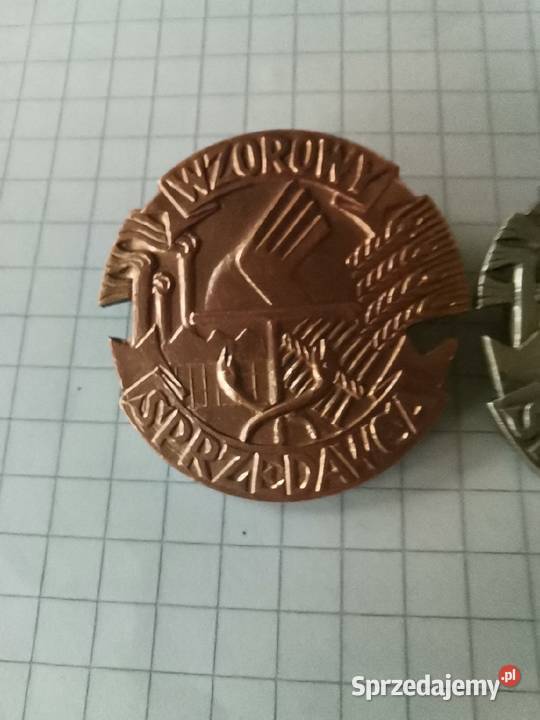 Stare 3 odznaki Wzorowy Sprzedawca PRL komplet Siemianowice Śląskie