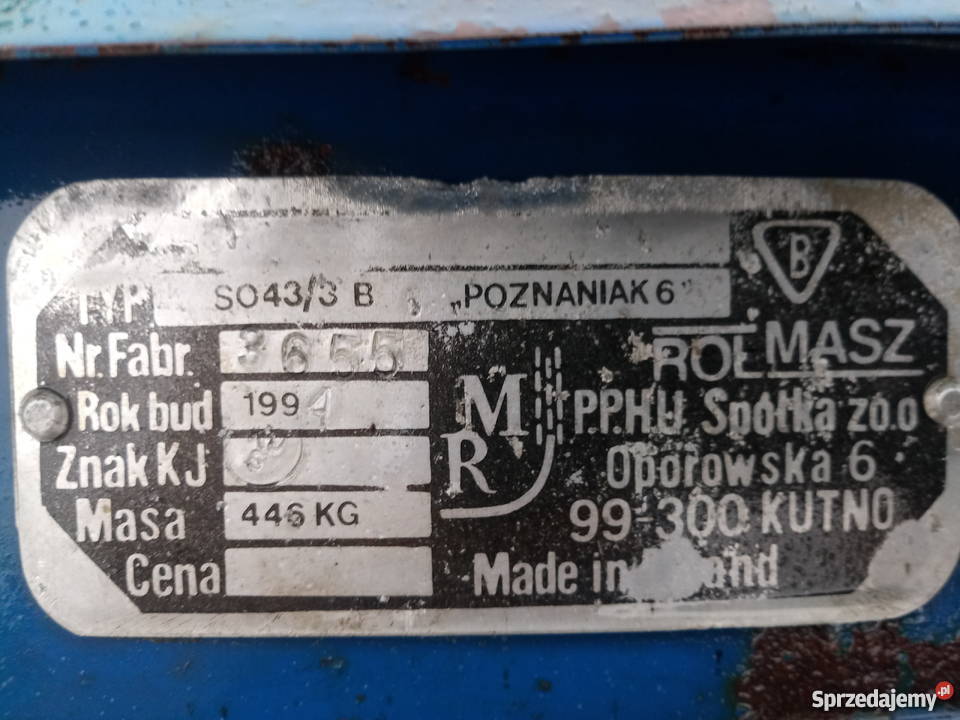 Siewnik Poznaniak 6 27m 1994 łódzkie Opoczno sprzedam
