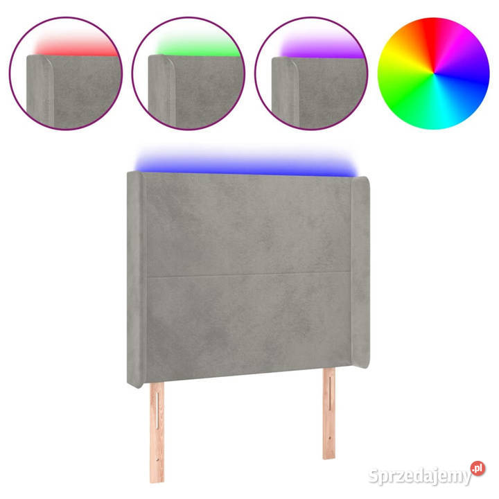 Zagłówek do łóżka z LED jasnoszary 93x16x118128 Warszawa