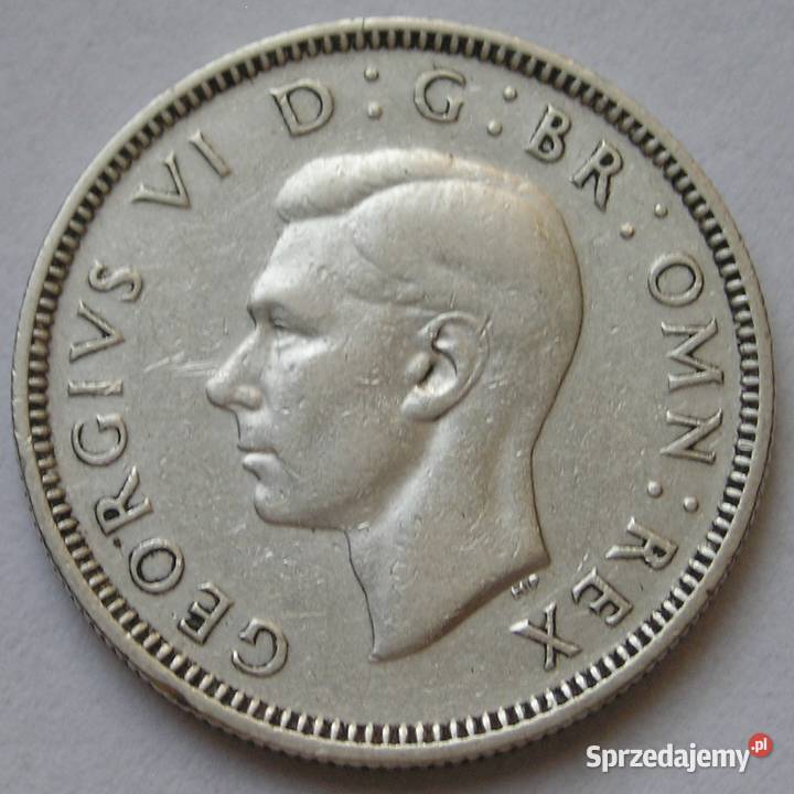 Wielka Brytania 1 shilling 1946 Jerzy VI srebro łódzkie Łódź