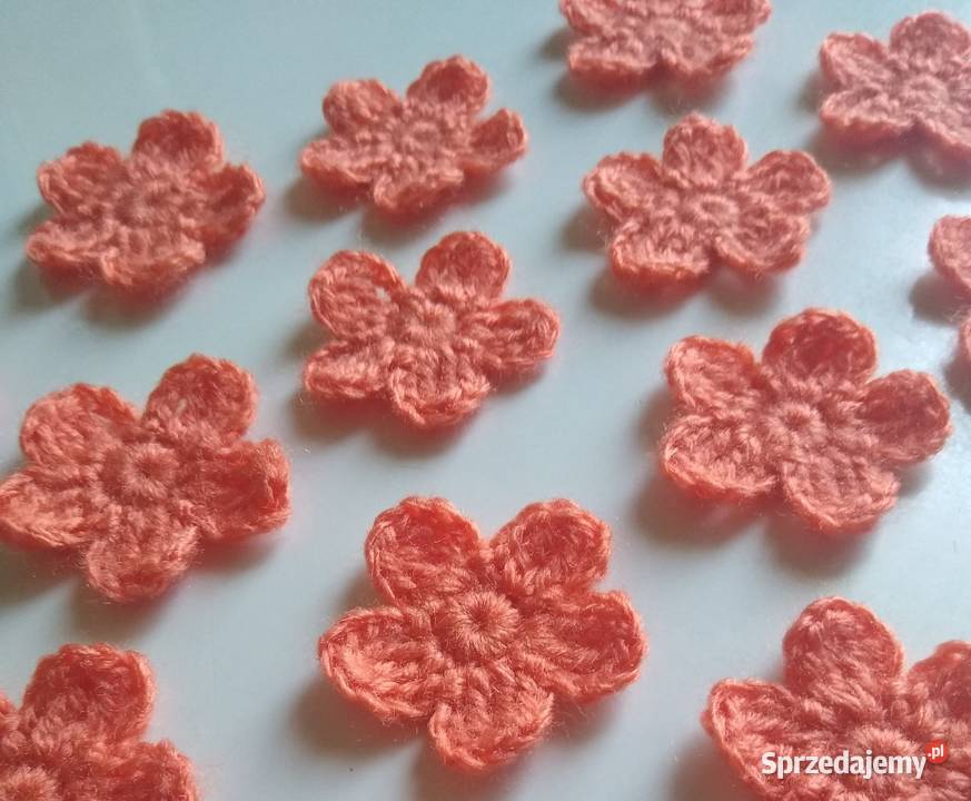 Aplikacje kwiaty kwiatki szydełkowe Handmade