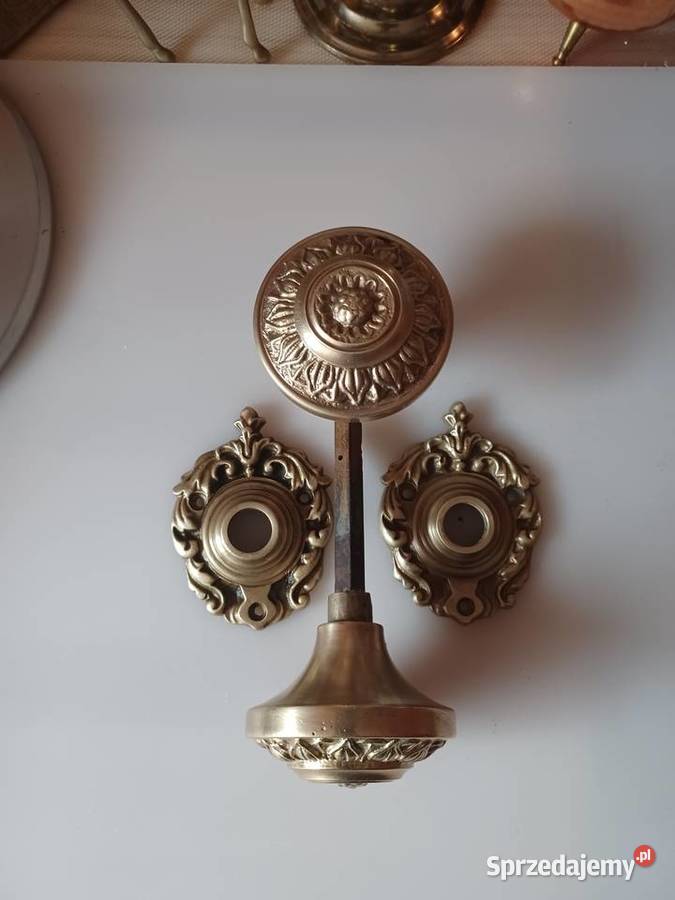 Komplet gałek z szyldami Klamki Mosiądz wielkopolskie Poznań