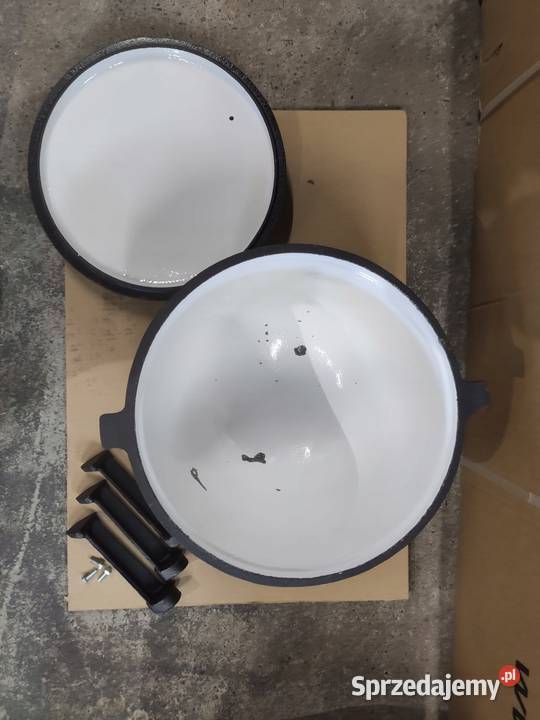 PRZECENA Kociołek myśliwski EMALIOWANY garnek Skawina