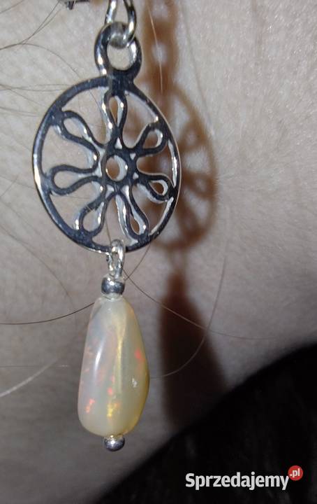 kolczyki opal etiopski naturalny srebro 925 kujawsko-pomorskie Bydgoszcz