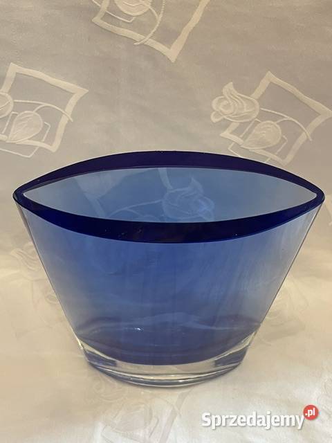 Wazon Krosno z granatowego szkła fasetowanego Kraków