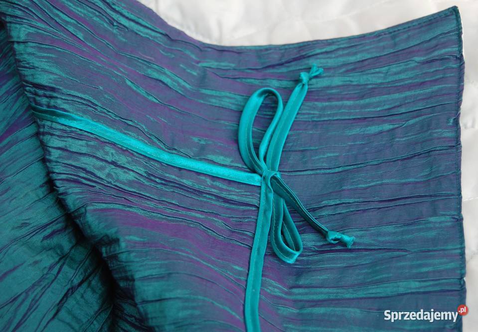 Narzuta na łóżko tafta poliestrowa morski turkus wielokolorowy Koce i narzuty Lublin