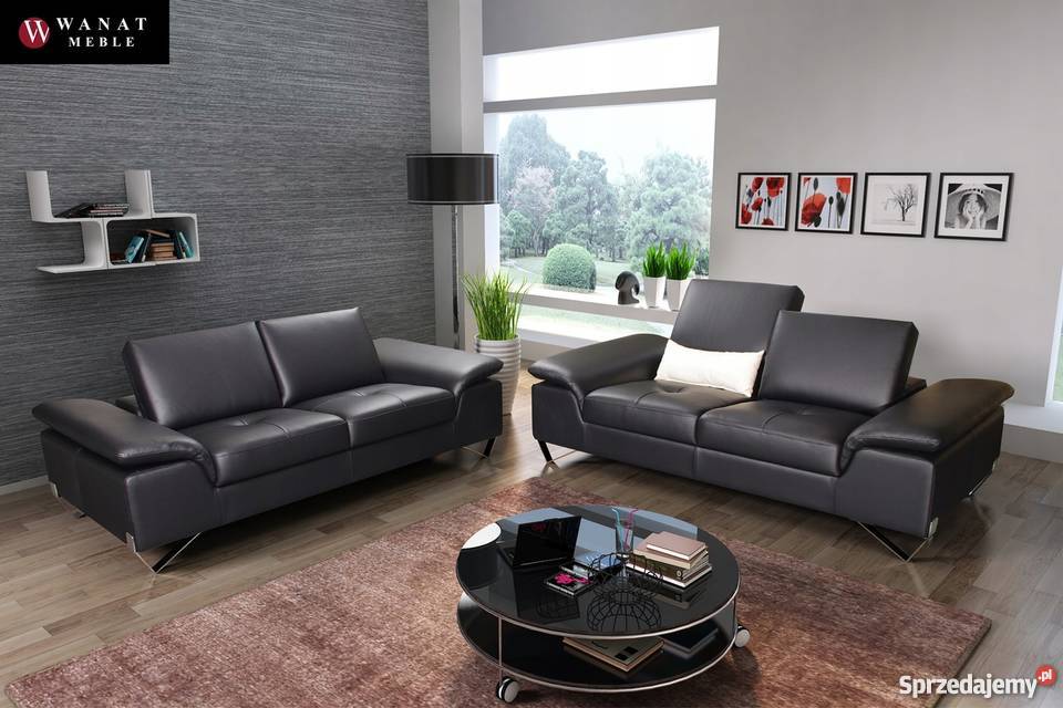 Wypoczynek Colorado Włoski Styl Czarna skóra