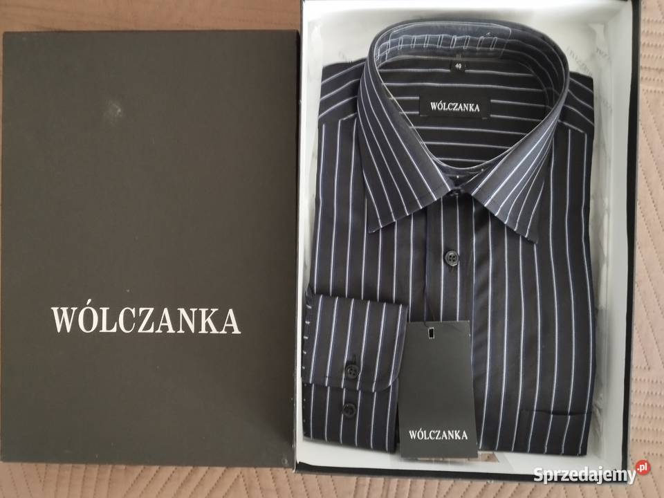 Koszula męska WÓLCZANKA czarna w prażki 40164170 Moda i Styl Warszawa