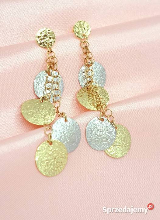 25 Kolczyki Złote pr585 Długie 7 Talarki Z 1245 Kolczyki Poznań