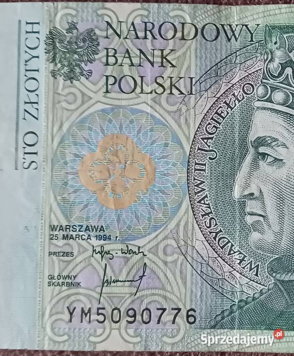 100 Władysław Jagiełło 1994 r seria zastępcza YM Konin sprzedam