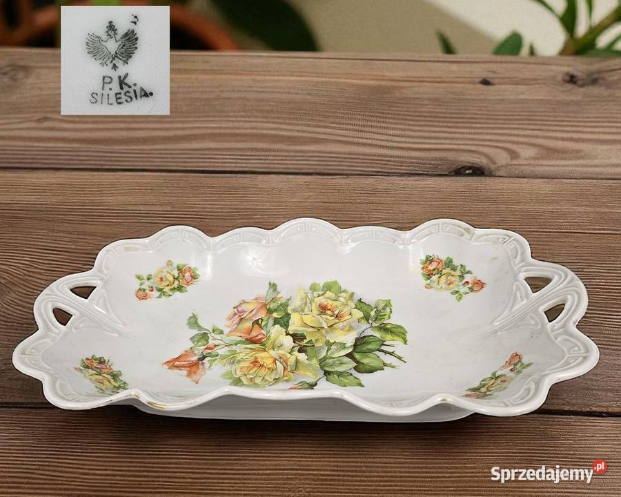 Patera półmisek róże Silesia Porzellanfabrik Porcelana i szkło mazowieckie Bronisze sprzedam