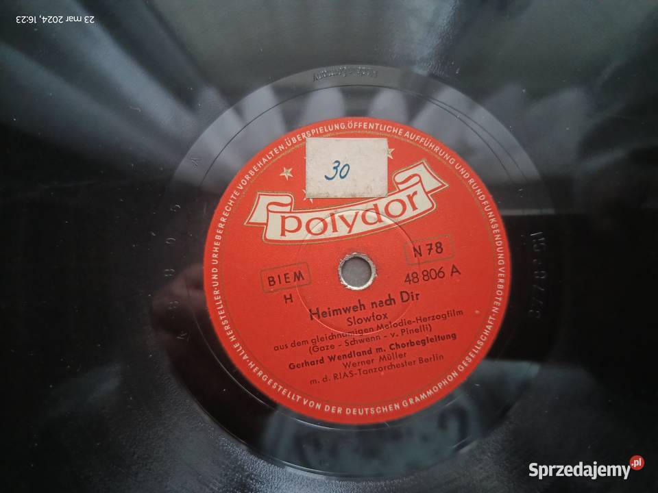 Płyta szelakowa 25 Polydor z muzyką filmową