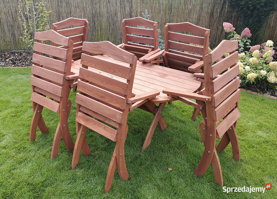 Meble tarasowe ogrodowe drewniane Typ T stół Kalety
