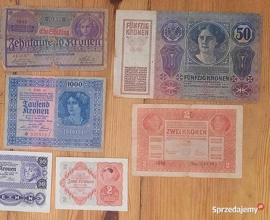 Zestaw Banknotów Austro Węgry x 8 sztuk Pozostałe Gliwice
