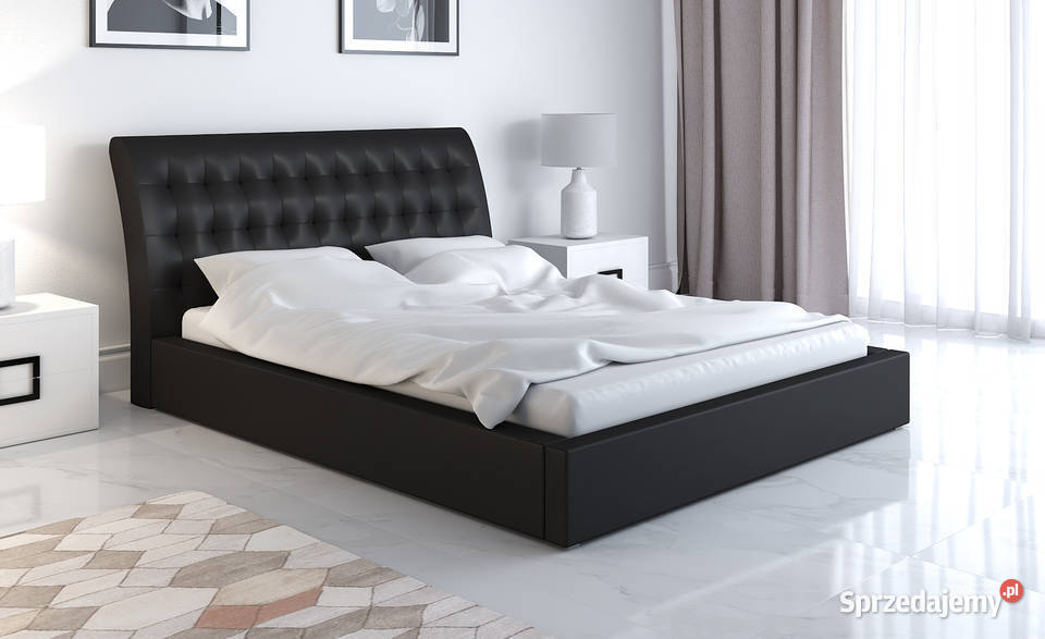 Łóżko z materacem CHESTER 160x200 profilowany zagłówek