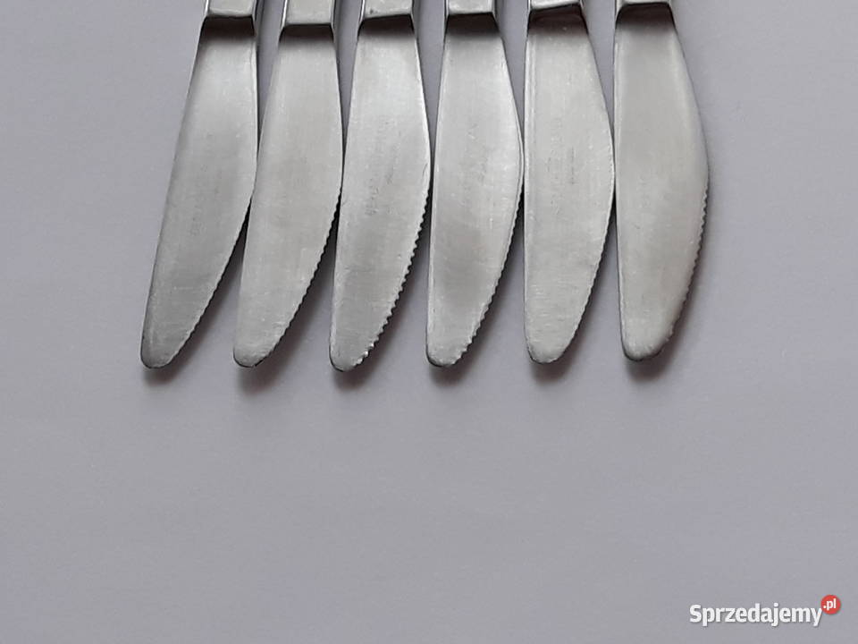 Noże obiadowe ROMBY KARO Gerlach sztućce PRL śląskie Dąbrowa Górnicza sprzedam