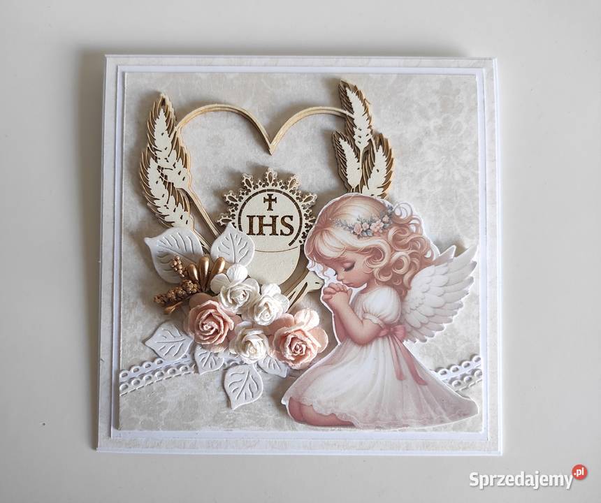 Kartka ręcznie robiona na Komunię Świętą Łódź sprzedam
