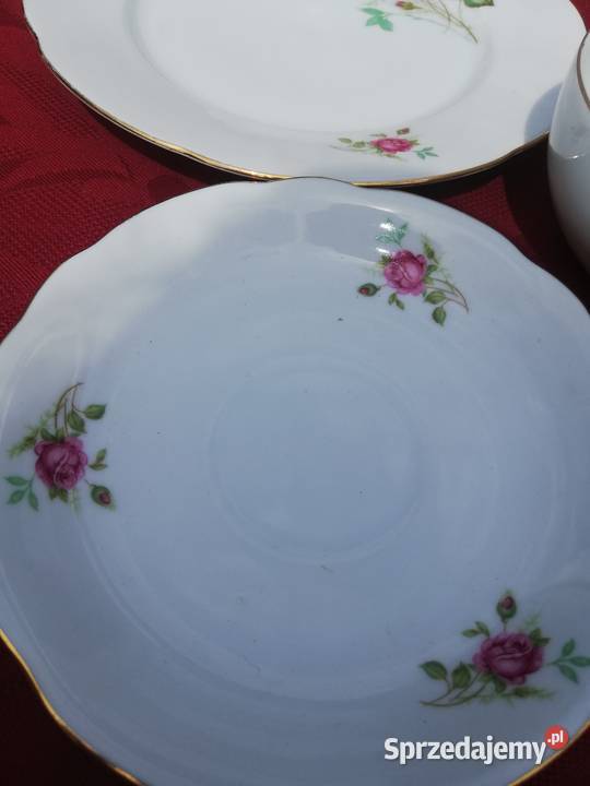 filiżanka śniadaniówka z różą łódzkie Chorzew