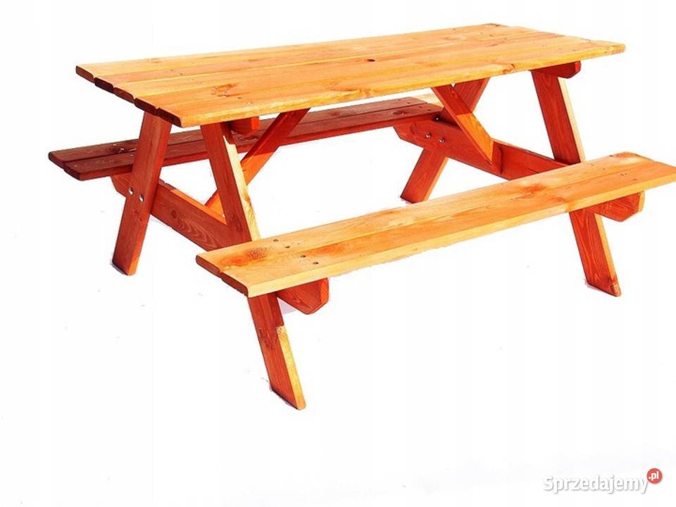 Drewniany stolik + ŁAWKI DLA DZIECI ! DUŻY ! SUPER CENA !