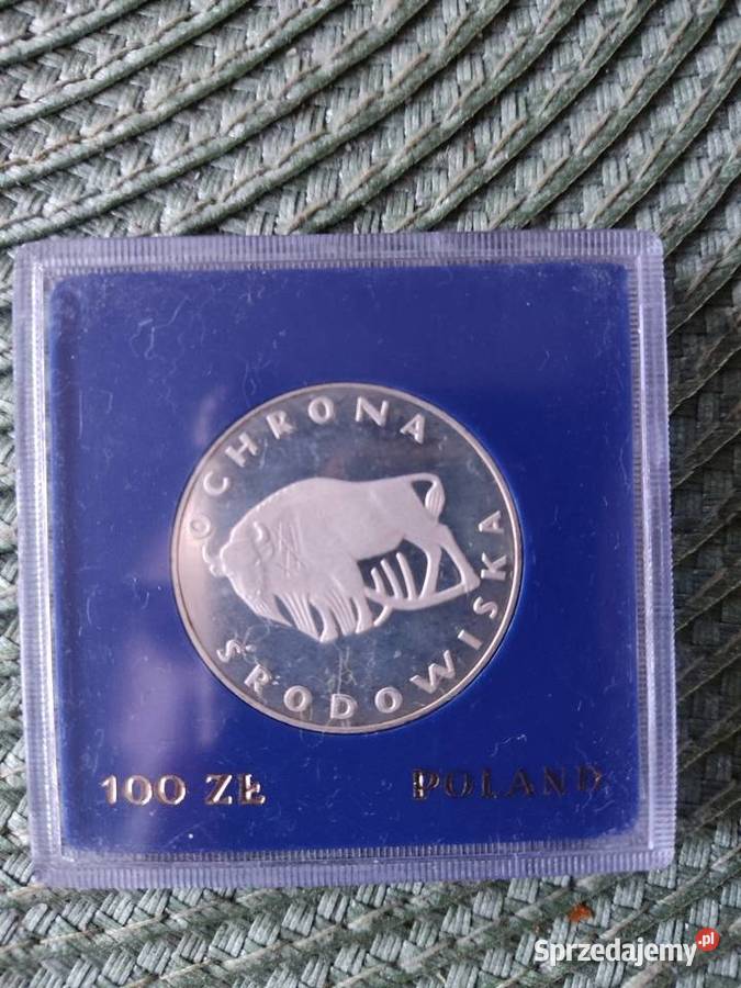 100 ochrona środowiska żubr 1977 srebrna lubelskie Lublin