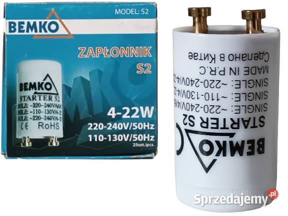 Starter do świetlówek zapłonnik BEMKO S2 422W 25 Rzeszów sprzedam