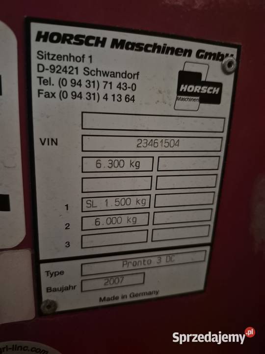 Siewnik Horsch Pronto 3 DC Klebark Wielki sprzedam